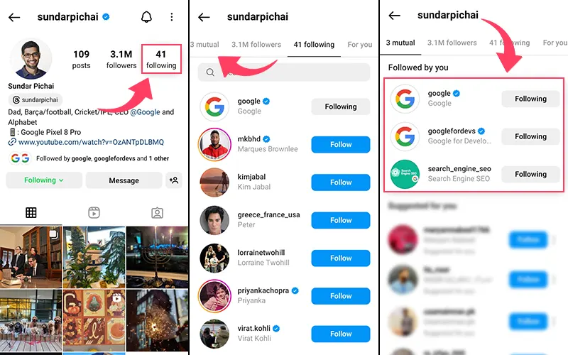 How to Sort Your Following by Mutual friends on Instagram
