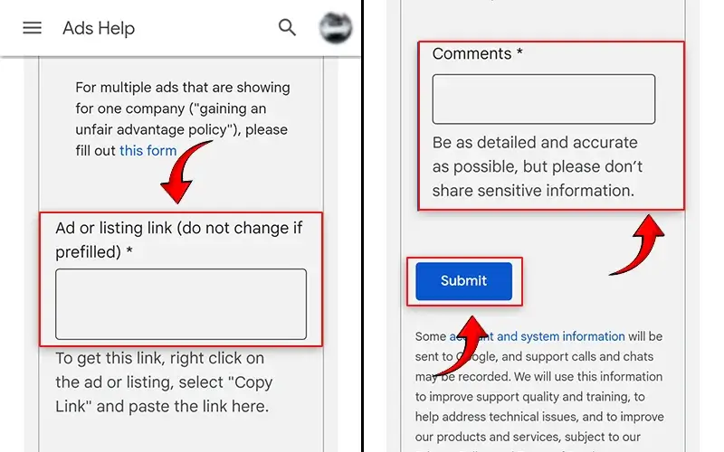 How to Report Ads on Youtube Mobile ( Step 4 and 5)